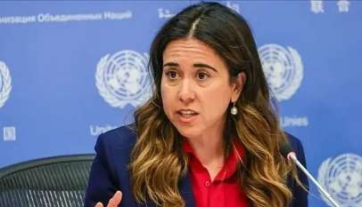 لانا نسيبة، وزيرة الدولة الإماراتية، تتحدث في مؤتمر صحفي بمقر الأمم المتحدة